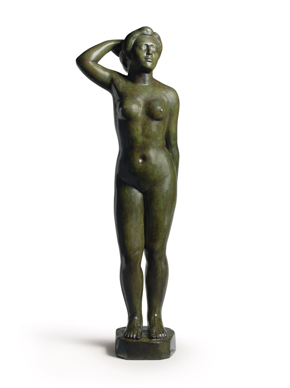 Álló fürdőző drapéria nélkül; Fürdős függöny nélkül állva alkotó: Aristide Maillol
