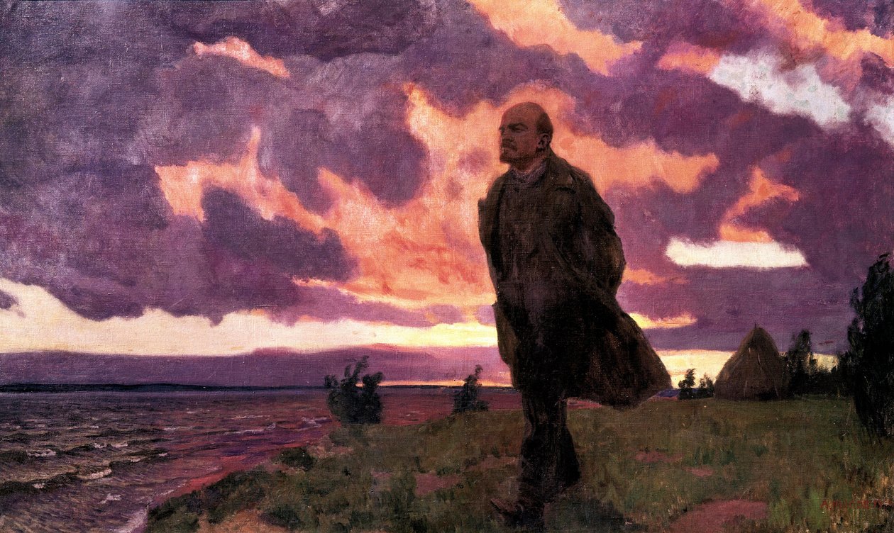 "Lenin és Razliv", Arkagyij Alekszandrovics Rylov festménye alkotó: Arkadij Aleksandrovic Rylov