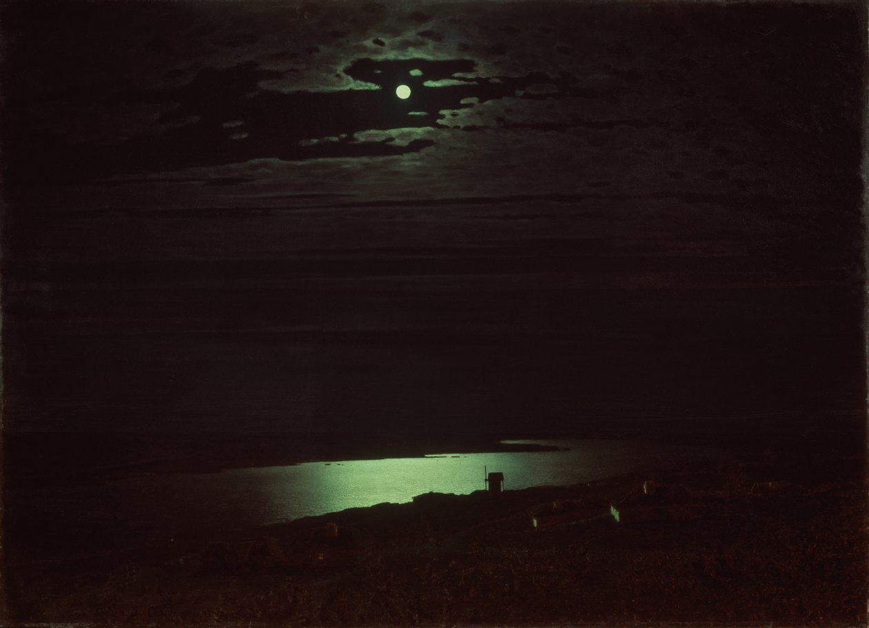 Holdfényes éjszaka a Dnyeprnél, 1880 alkotó: Arkhip Ivanovich Kuindzhi