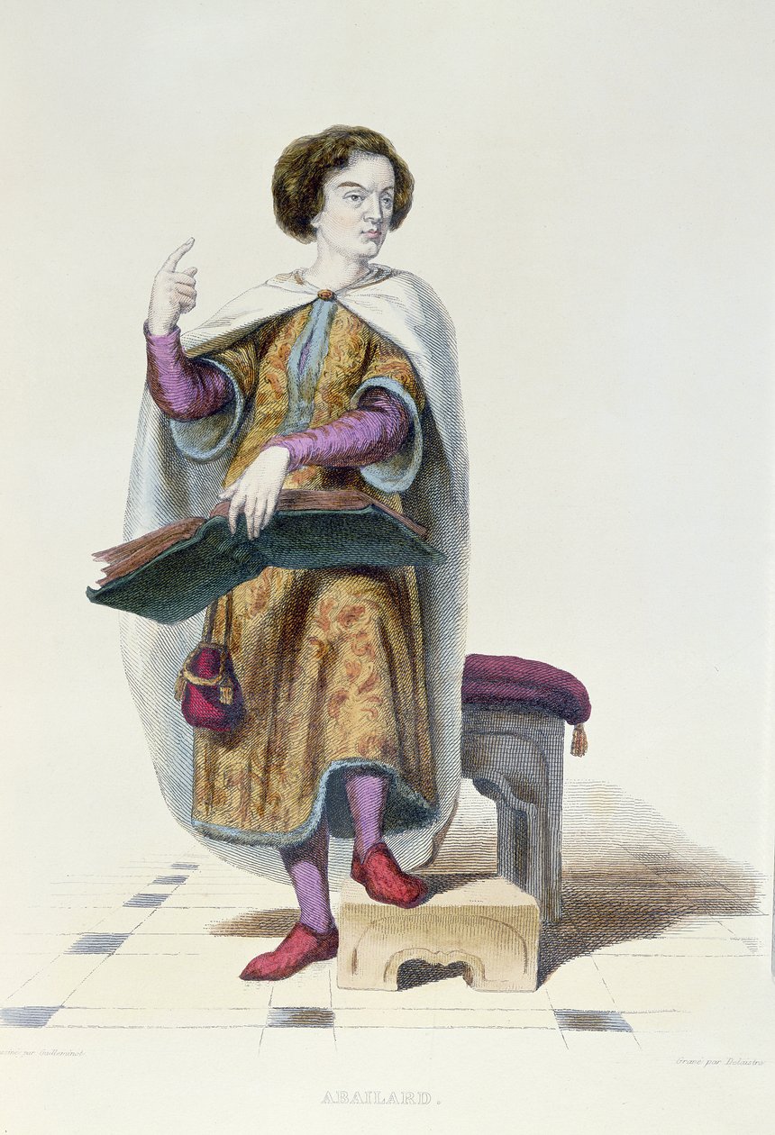 Abelard, illusztráció E. Mennechet "Le Plutarque Francais" című művéből, 1835 (színes metszet). alkotó: Armand Guilleminot