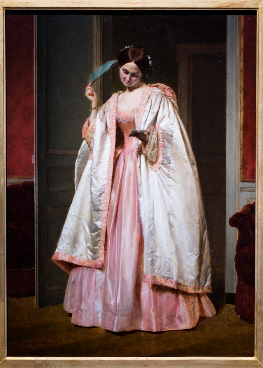 Fiatal lány levelet olvas, 1851 körül (Olaj, fa) alkotó: Armand Cambon