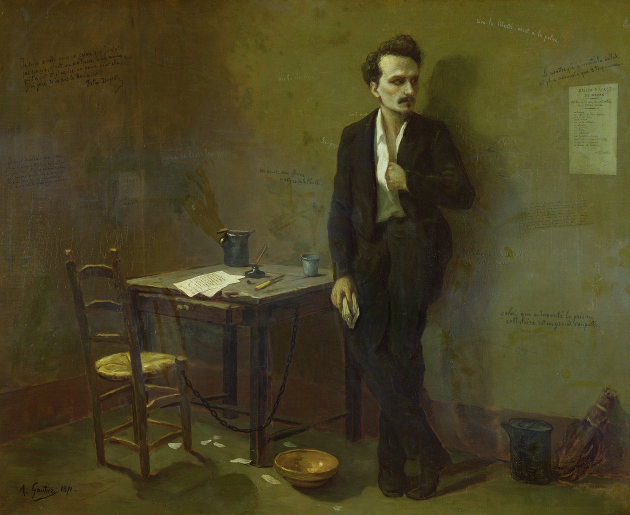 Henri Rochefort (1831-1913) a mazasi börtönben, 1871 alkotó: Armand Desire Gautier