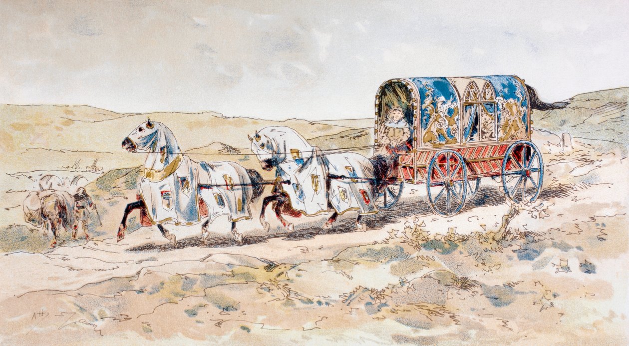 13. századi lovas női hintó, 1886 alkotó: Armand Jean Heins