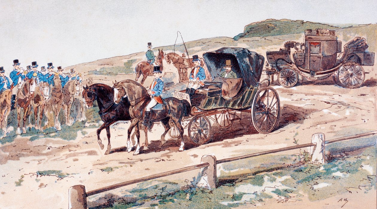 Egy hintólóra szerelt postilla, 19. század, 1886 alkotó: Armand Jean Heins