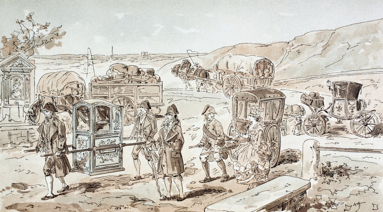Példák a 18. századi közlekedési eszközökre, 1886 alkotó: Armand Jean Heins