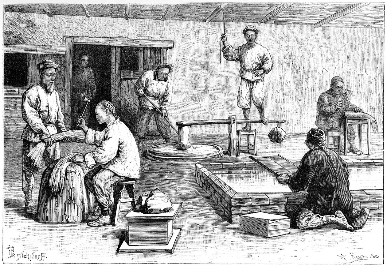 Papírgyár, Kína, 1895. alkotó: Armand Kohl