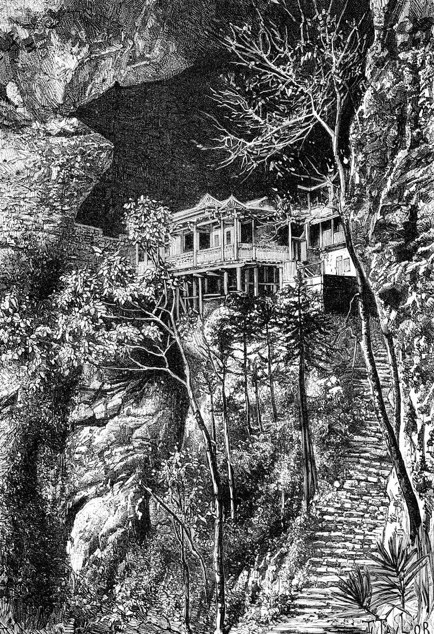 Buddhista kolostor, Yuen-Fu a Min-on, Fuchu-Futól délre, 1890 alkotó: Armand Kohl