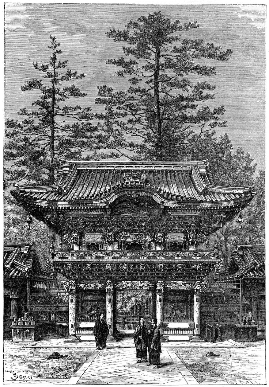 A Négy Sárkány Templomának portikusa Nikko Toshogu, Nikko, Japán, 1895. alkotó: Armand Kohl