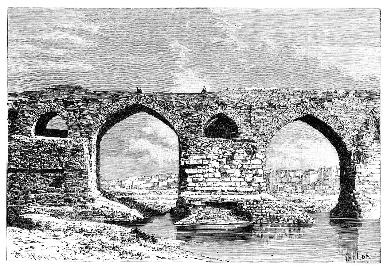Dezful hídja, Irán, 1895. alkotó: Armand Kohl