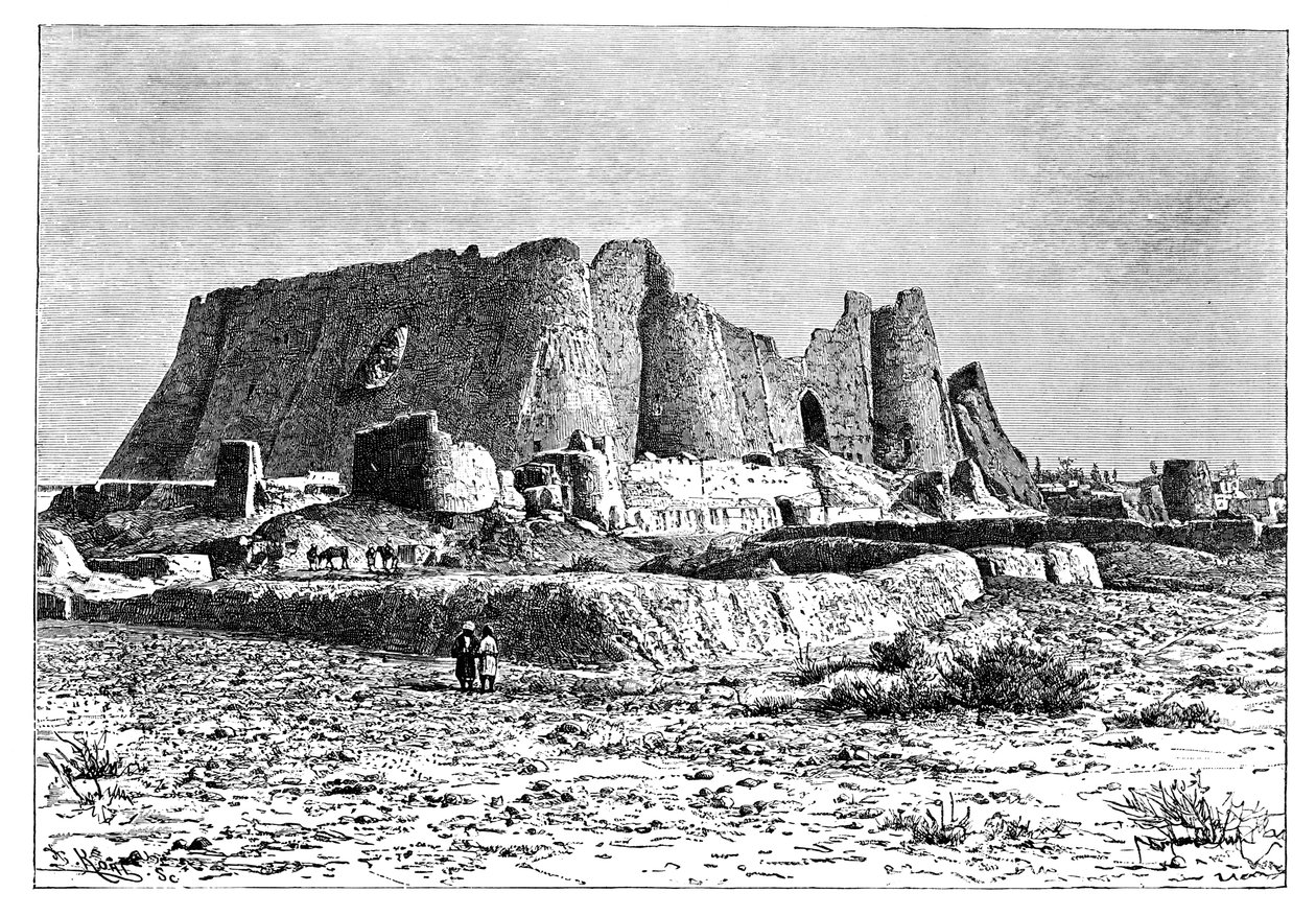 Veramin lerombolt erődje, Perzsia, Irán, 1895. alkotó: Armand Kohl
