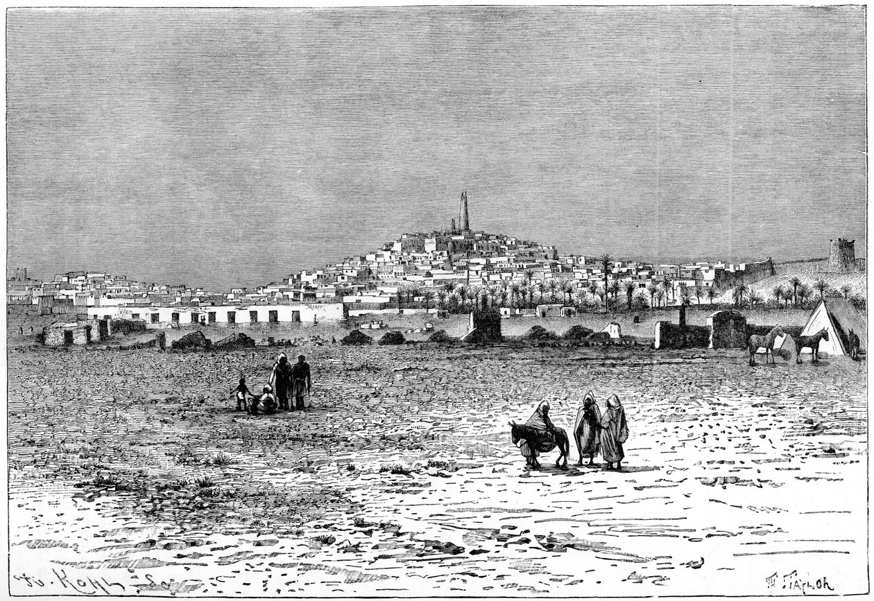 Ghardaia kilátása, Algéria, 1890 alkotó: Armand Kohl
