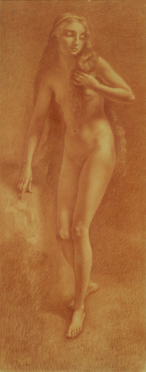 Női akt (vörös kréta) alkotó: Armand Point
