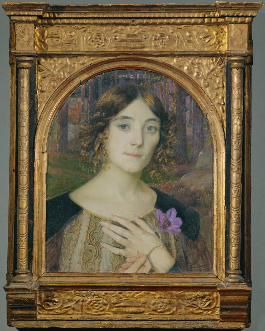 Lady with windflower (festmény vászonra) alkotó: Armand Point