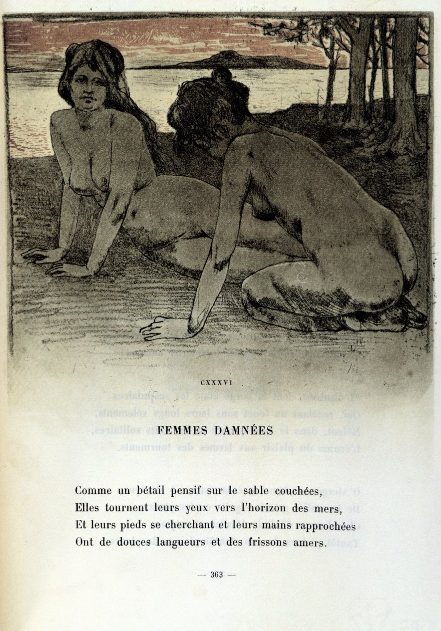 Illusztráció Armand Rassenfosse (1862-1934) „Átkozott nők” című verséhez Charles Baudelaire (1821-1867) „Les fleurs du mal” című kötetében, 1899 alkotó: Armand Rassenfosse