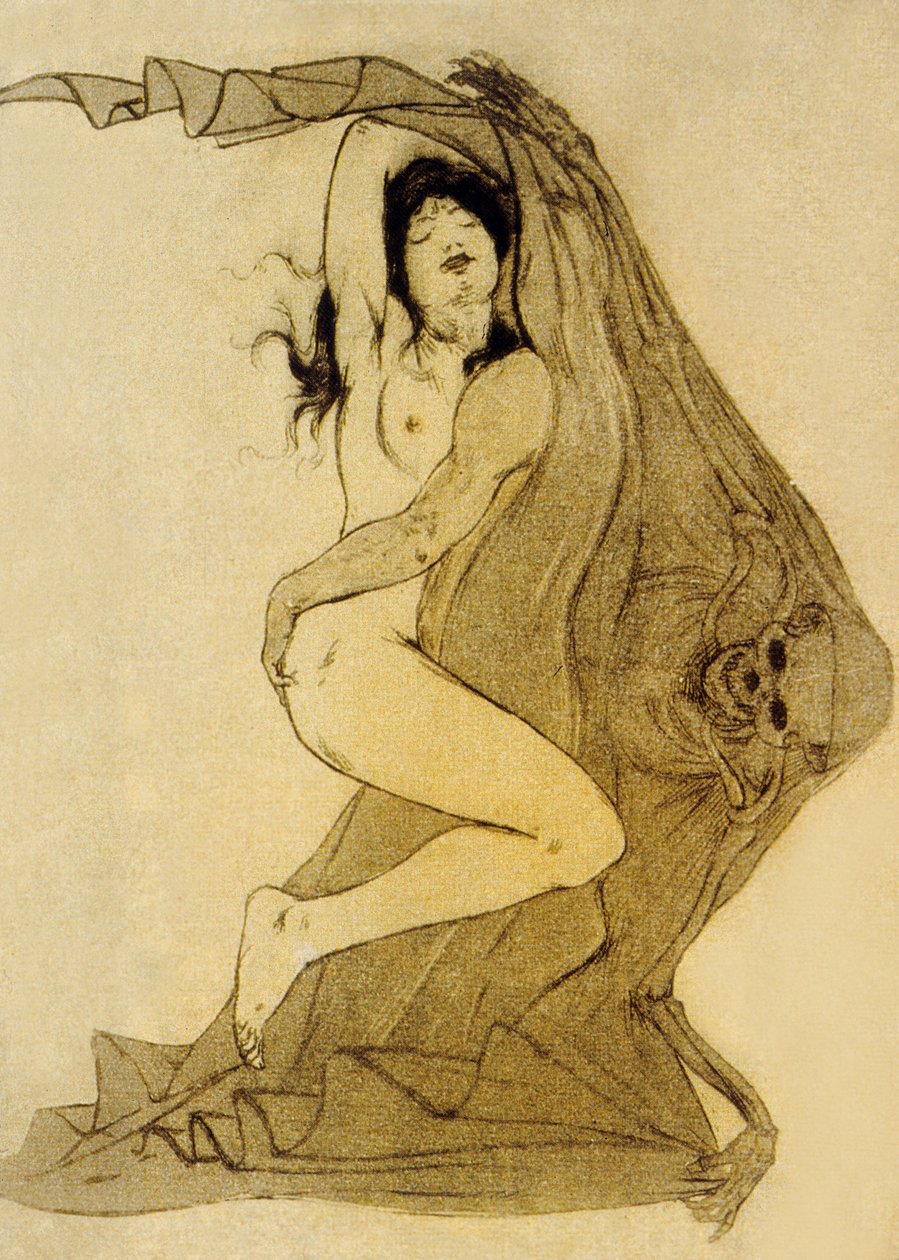 Illusztráció a Les Fleurs du Malból, Charles Baudelaire versei, 1899 alkotó: Armand Rassenfosse