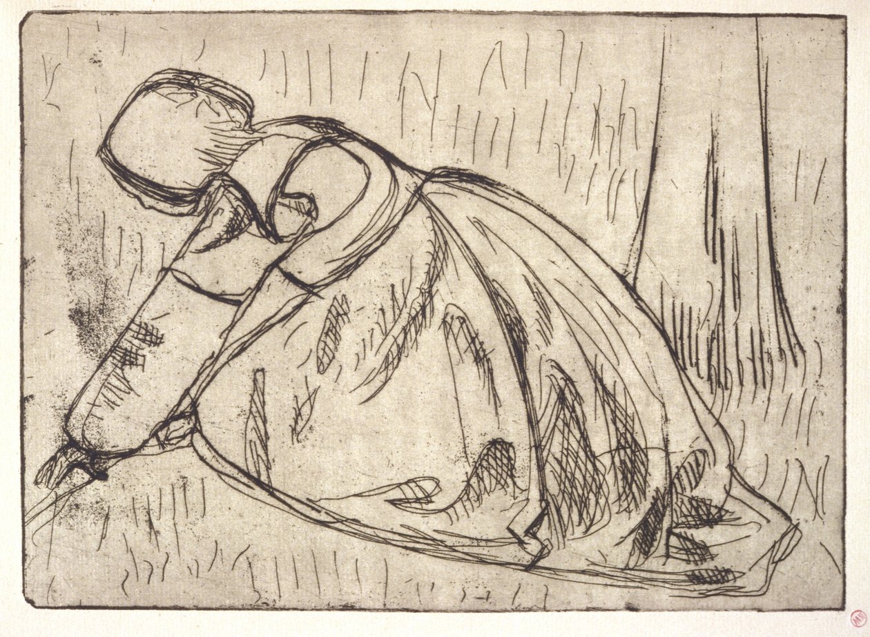 La Glaneuse (The Gleaner) (rézkarc) alkotó: Armand Séguin