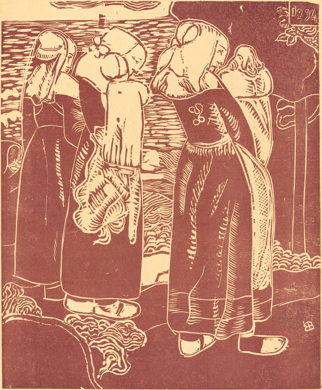 Három breton nő csecsemőkkel alkotó: Armand Séguin