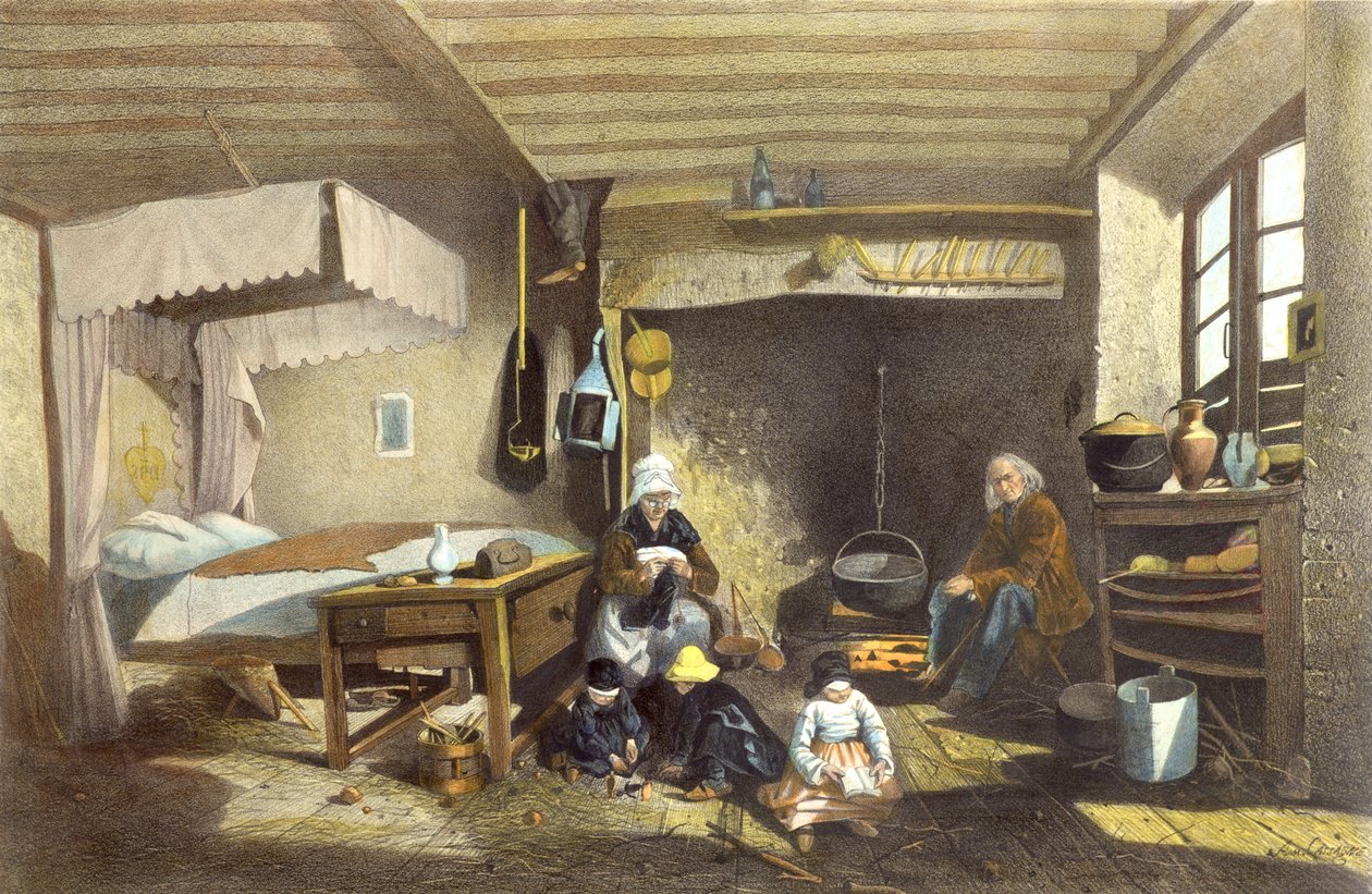 Egy ház belseje Royatban alkotó: Armand Theophile Cassagne
