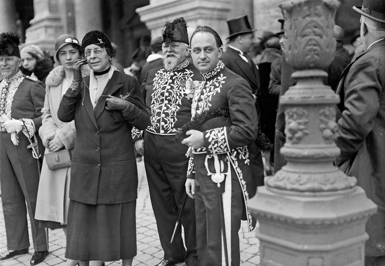 Enrico Fermi olasz fizikus (1901-1954 fizikai Nobel-díj 1938-ban) ünnepi ruhában az Olasz Királyi Akadémia egyik rendezvényén (f/w fotó) alkotó: Armando Bruni
