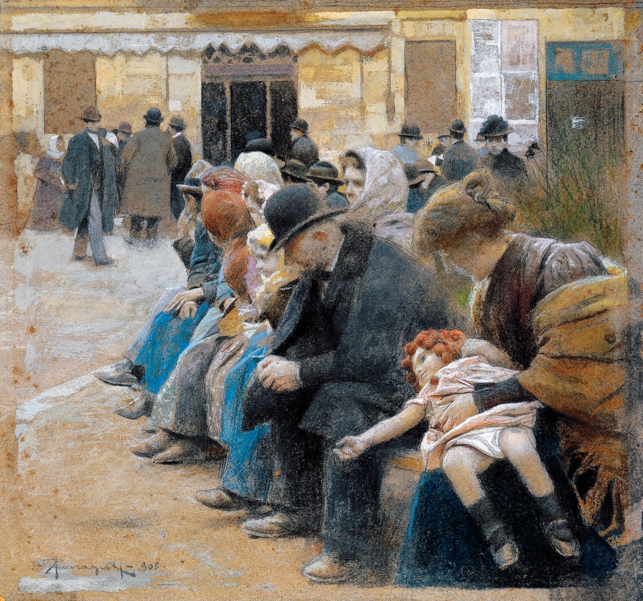 Kivándorlók, Arnaldo Ferraguti (1862-1925) alkotó: Arnaldo Ferraguti