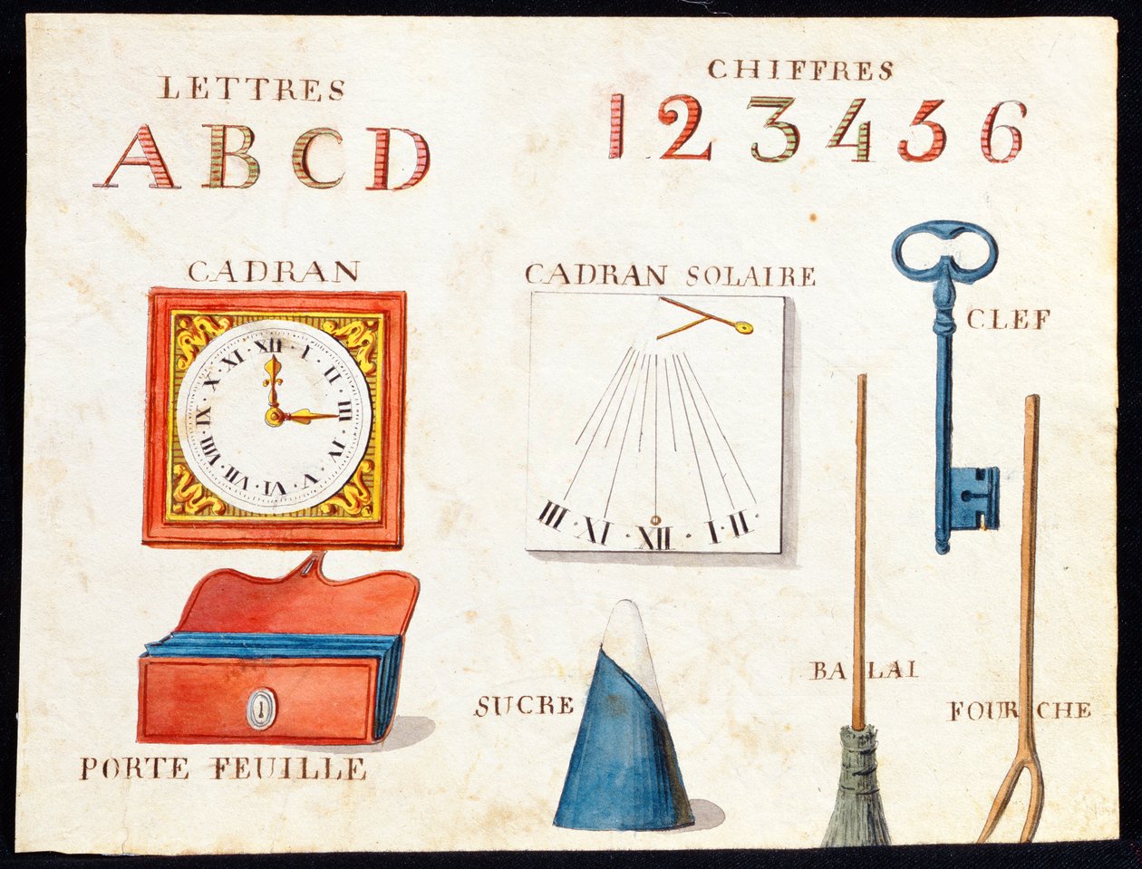 Illusztrációk az 1814-es francia ábécé könyvéből, pub. Charles Plante Fine Arts, 1814 alkotó: Arnaud de Beauregard
