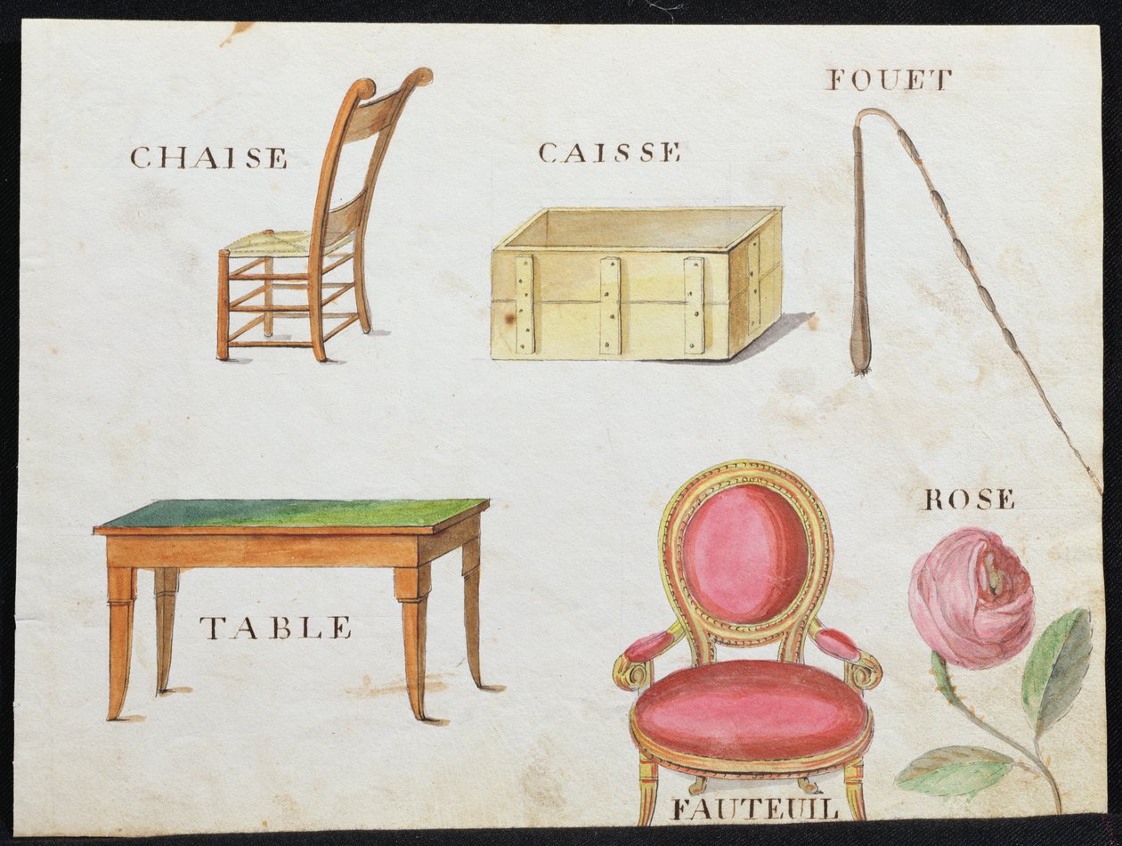 Illusztrációk az 1814-es francia ábécé könyvéből, pub. Charles Plante Fine Arts, 1814 alkotó: Arnaud de Beauregard