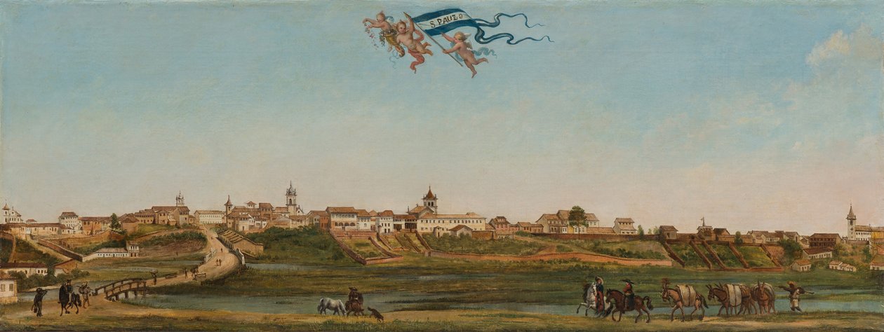 Panorámás kilátás Sao Paulóra, 1821. alkotó: Arnaud Julien Pallière