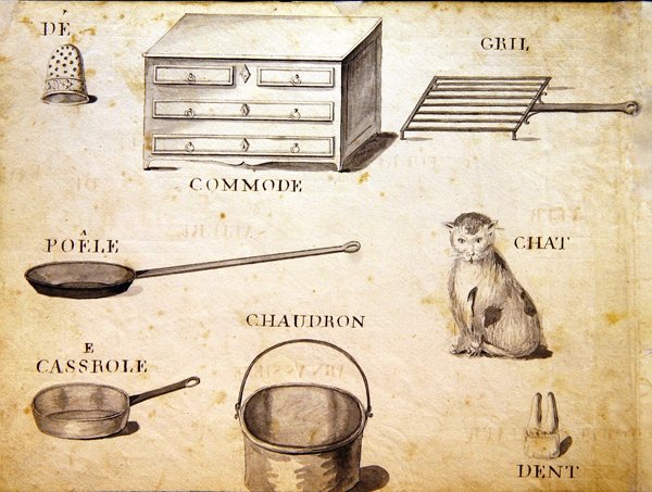 Illusztrációk az 1814-es francia ábécé könyvéből, pub. szerző: Charles Plante Fine Arts alkotó: Arnaud de Beauregard