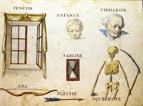 Illusztrációk az 1814-es francia ábécé könyvéből, pub. szerző: Charles Plante Fine Arts alkotó: Arnaud de Beauregard