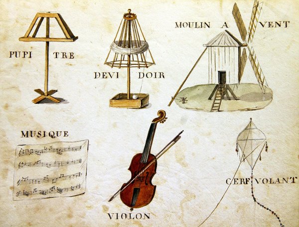 Illusztrációk az 1814-es francia ábécé könyvéből, pub. szerző: Charles Plante Fine Arts alkotó: Arnaud de Beauregard