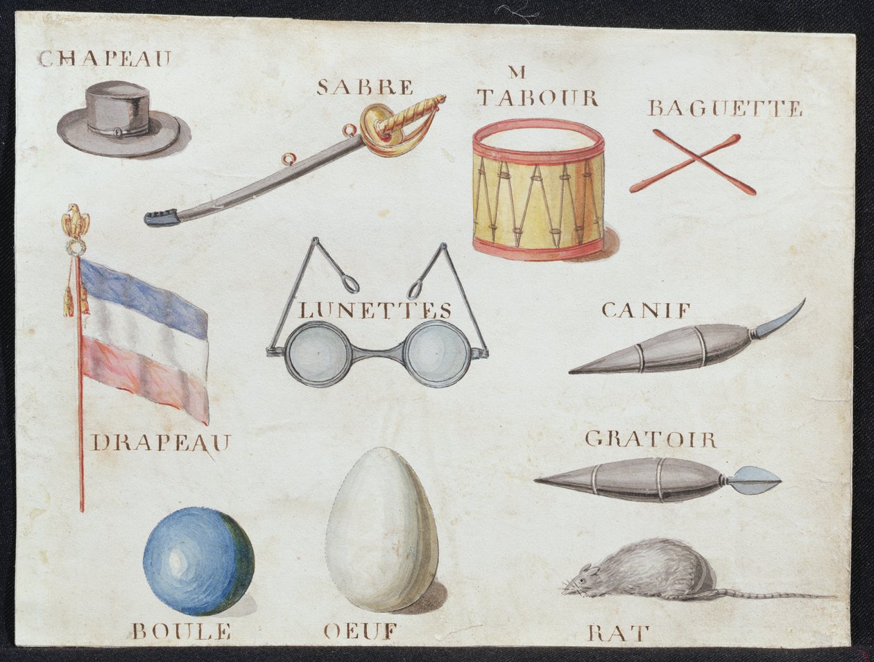 Illusztrációk az 1814-es francia ábécé könyvéből, pub. Charles Plante Fine Arts, 1814 alkotó: Arnaud de Beauregard