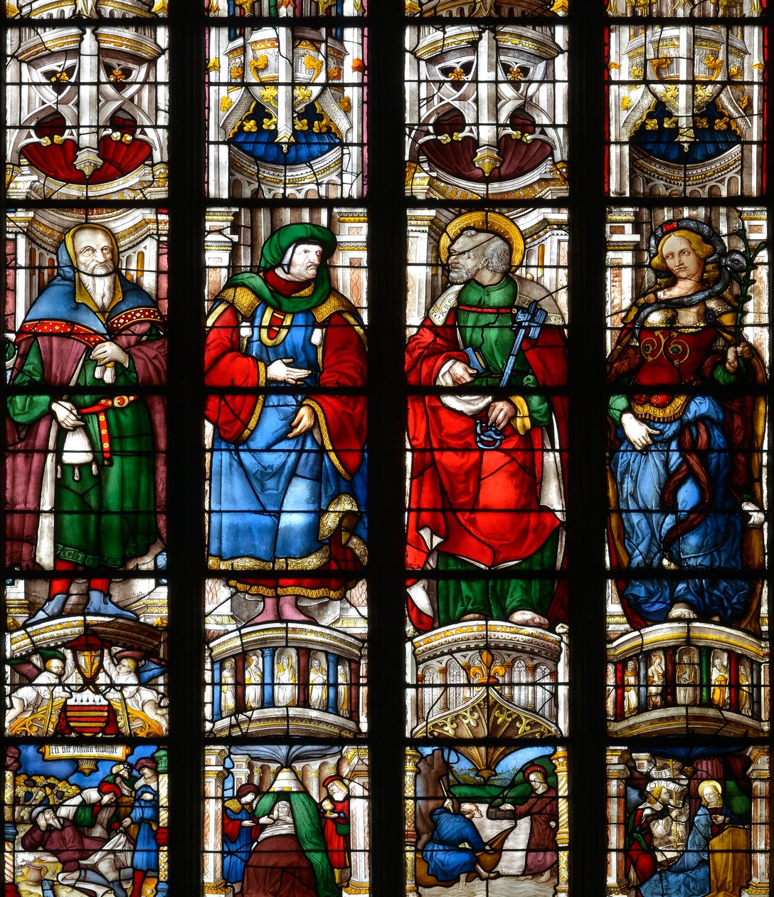 Noé, Ezechiel, Szent Péter, az Erithres szibillája - Ólomüveg a Mária Szíve kápolnában, Arnaud de Moles (1470-1520) 1513-ban elkészült - Cathedrale Sainte Marie d