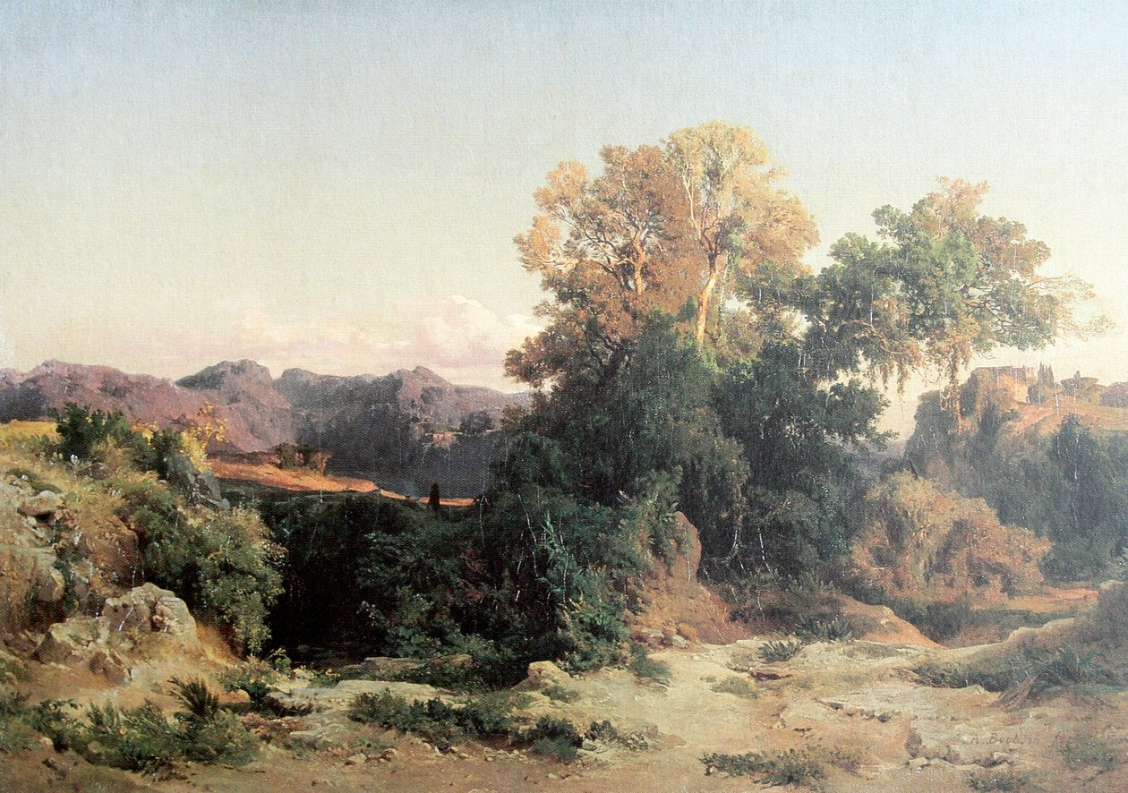 Az Albán -hegységben alkotó: Arnold Böcklin