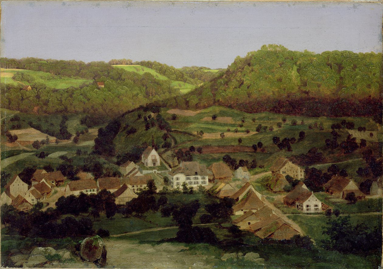 Tenniken falu kilátása, 1846 alkotó: Arnold Böcklin