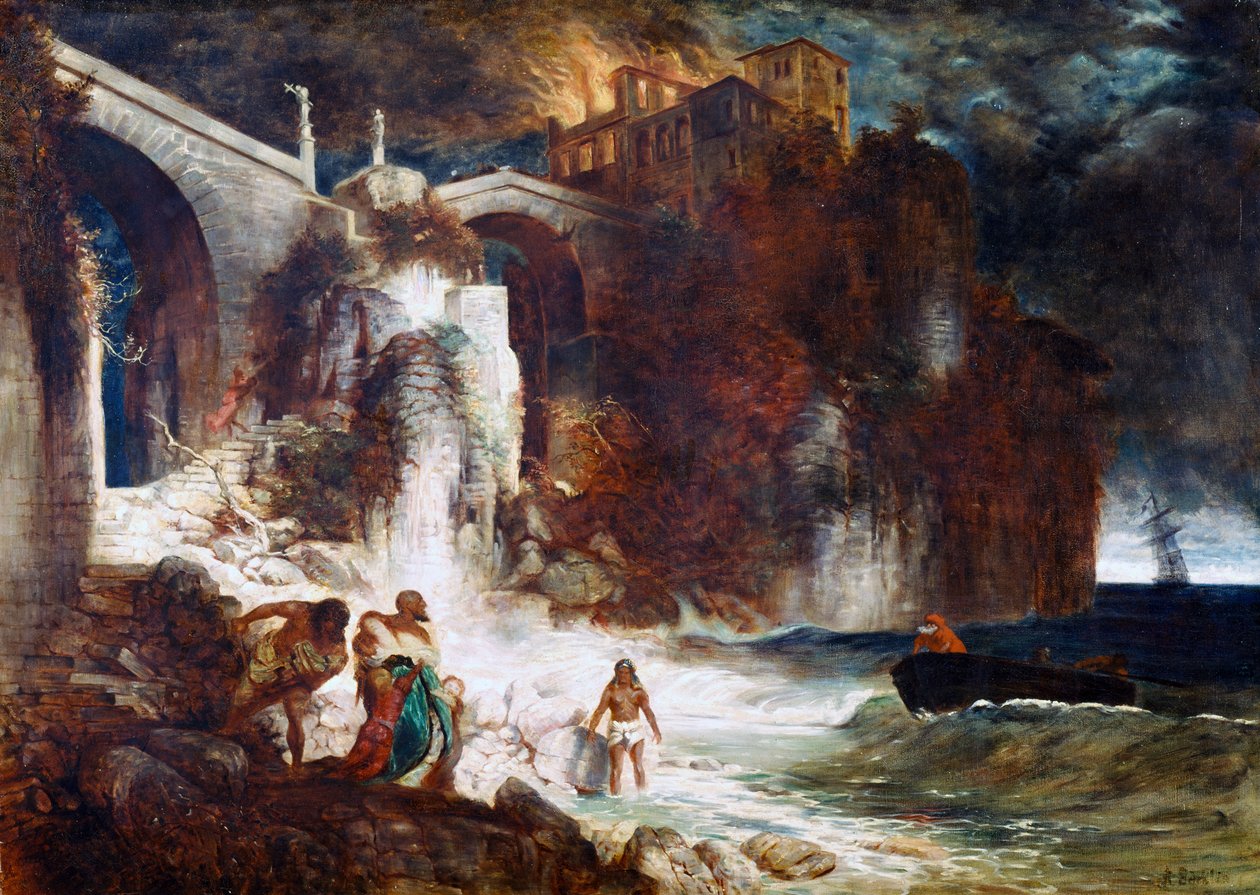 Kalóztámadás egy parti erőd ellen, 1872 alkotó: Arnold Böcklin