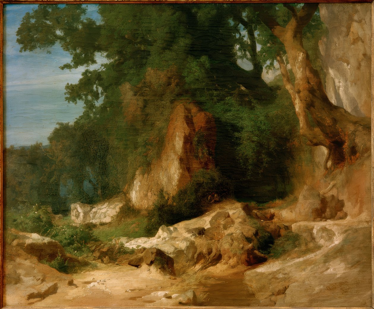 Sziklalejtő az Albán-hegységben alkotó: Arnold Böcklin