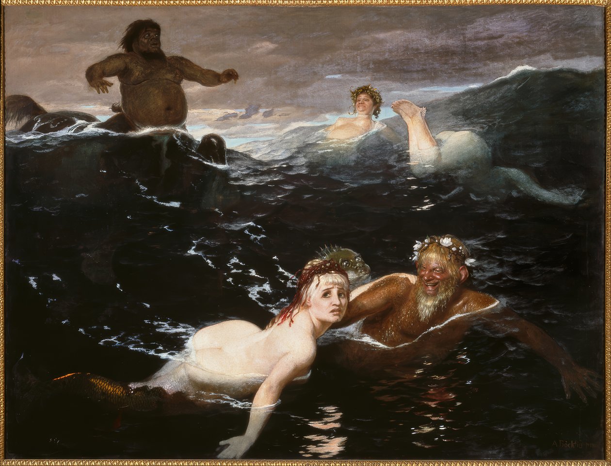 A hullámok játékában alkotó: Arnold Böcklin