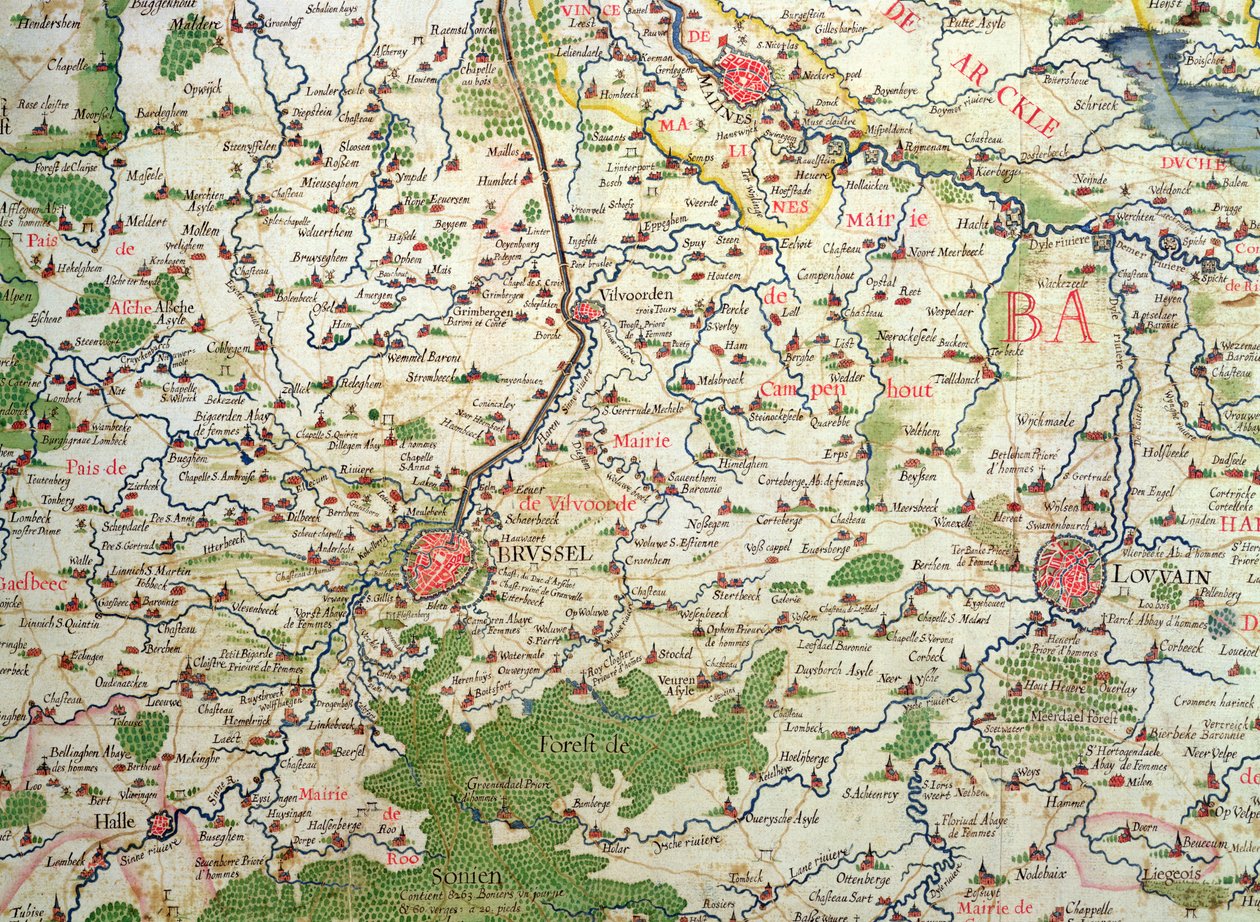 Belgium térképe a harmincéves háború idején (1618-48), a „Theater des guerres entre le roy d
