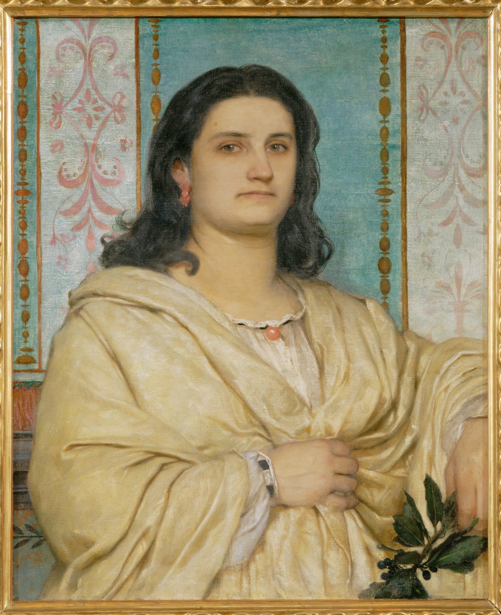 Bildnis Angela Boecklin als Muse - Angela Boecklin mint múzsa portréja ... (festmény, vászon) alkotó: Arnold Böcklin