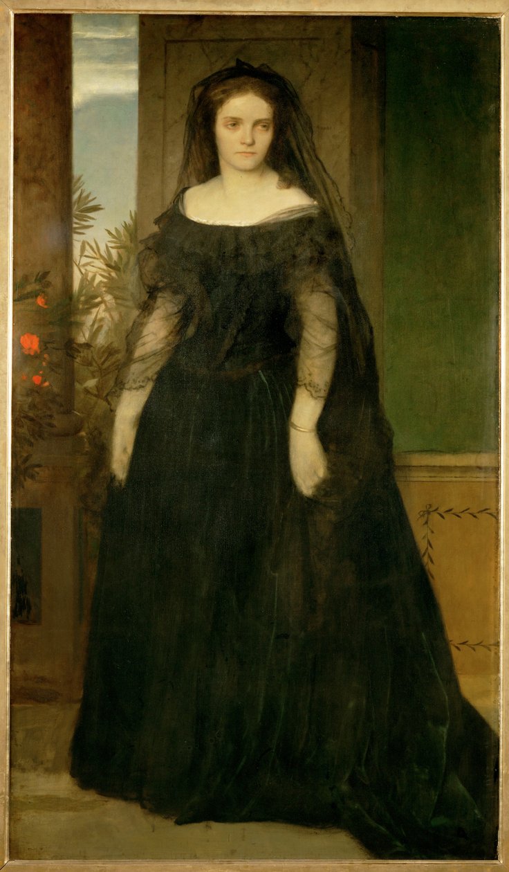 Bildnis der Schauspielerin Fanny Janauschek - Portrait of actress Fanny Janauschek ... (festmény, vászon) alkotó: Arnold Böcklin