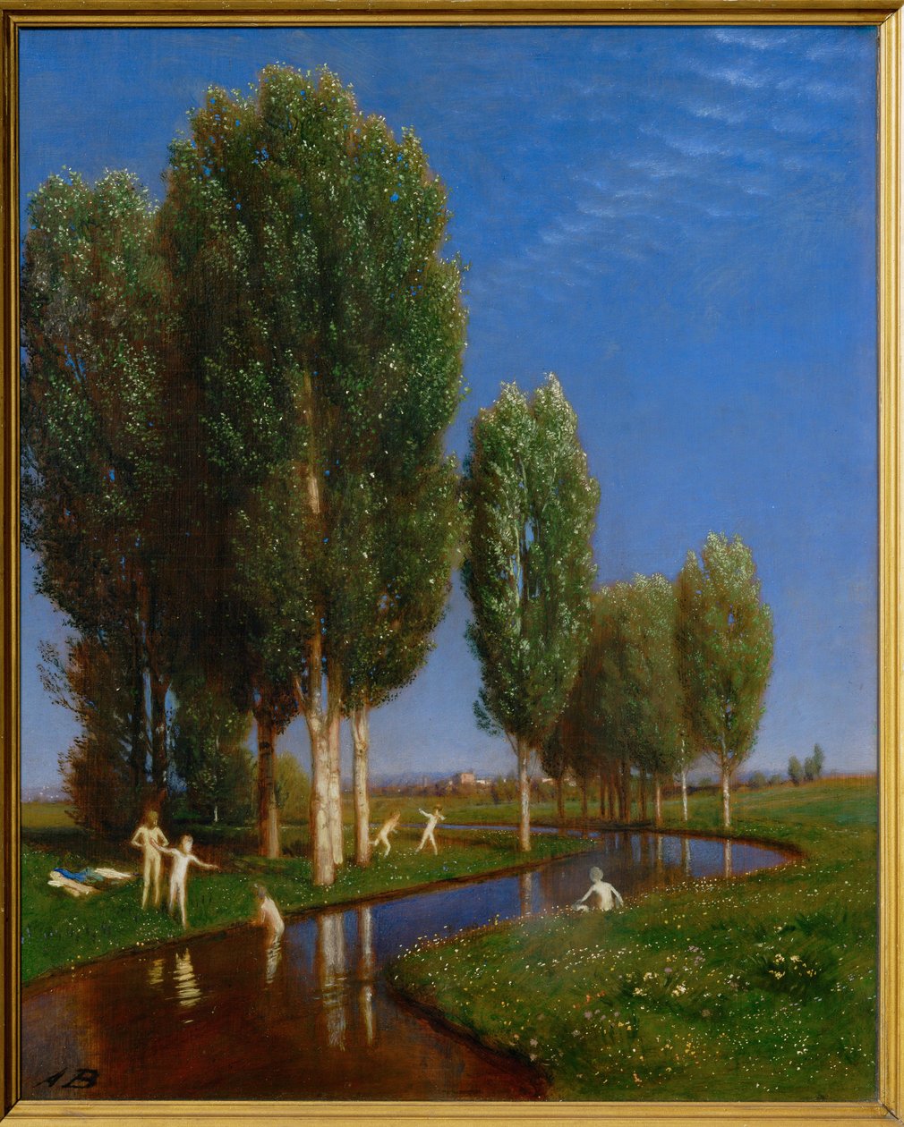 Ein Sommertag - Egy nyári nap ... (festmény fára) alkotó: Arnold Böcklin