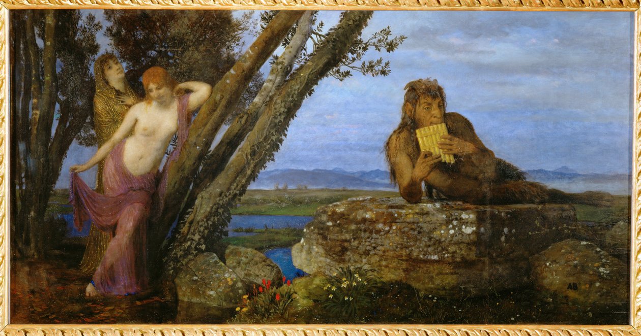 Fruehlingsabend - Este tavasszal ... (festmény fára) alkotó: Arnold Böcklin