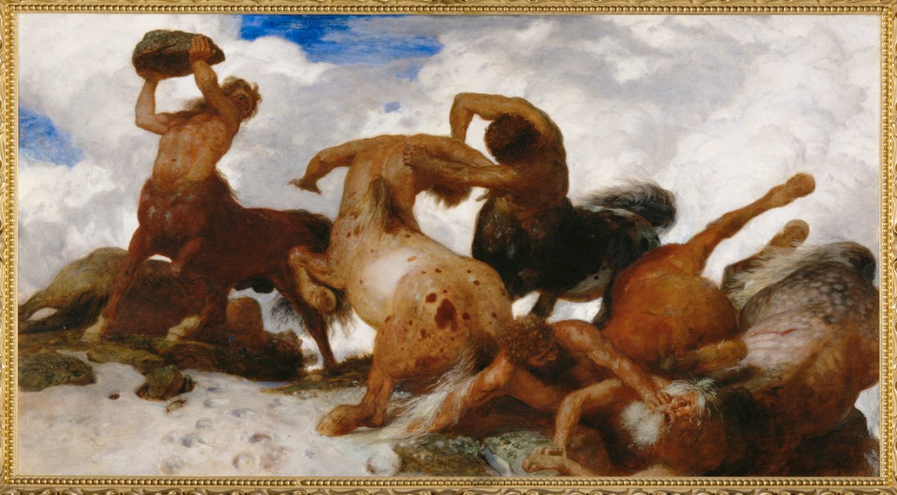 Kentaurenkampf - A kentaurok harca ... (festmény, vászon) alkotó: Arnold Böcklin