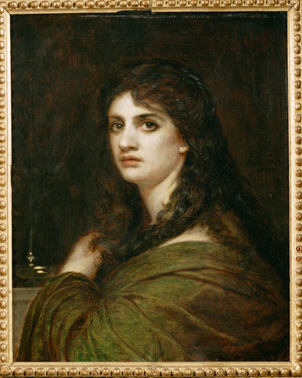 Melankólia - lánya, Clara portréja ... (festmény, vászon) alkotó: Arnold Böcklin