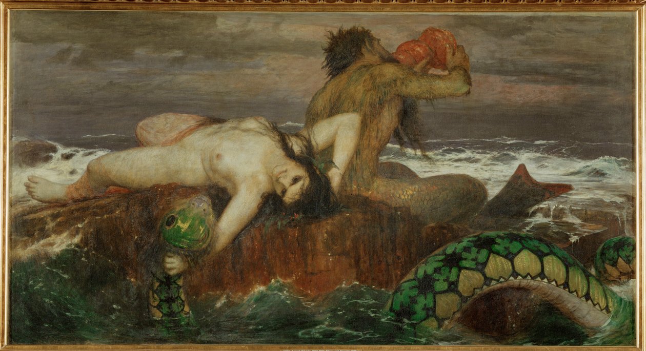 Triton und Nereide ... (festmény, vászon) alkotó: Arnold Böcklin