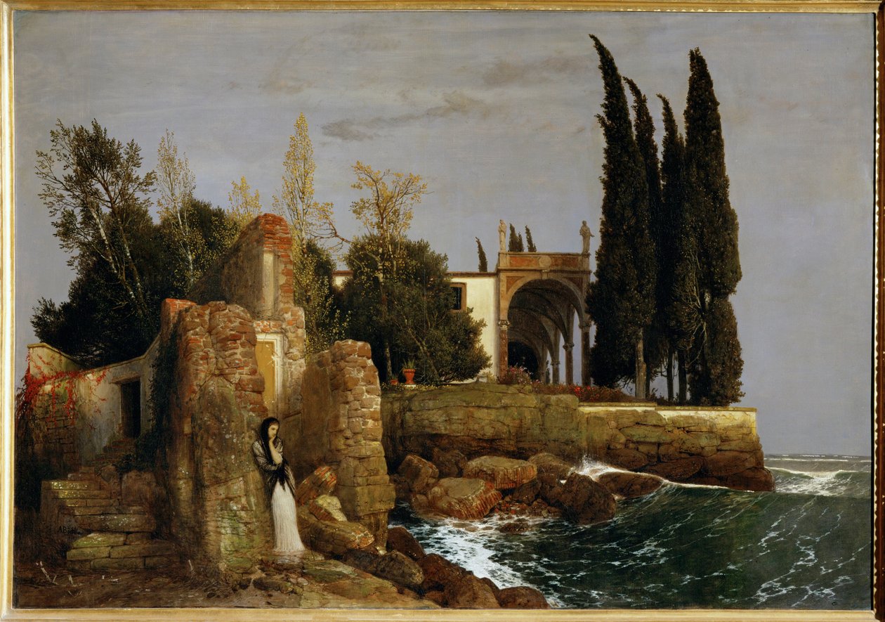 Villa a tengerparton ... (festmény vászonra) alkotó: Arnold Böcklin