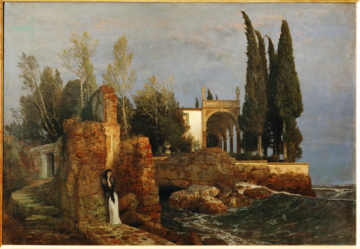 Villa a tengerparton (festmény vászonra) alkotó: Arnold Bocklin