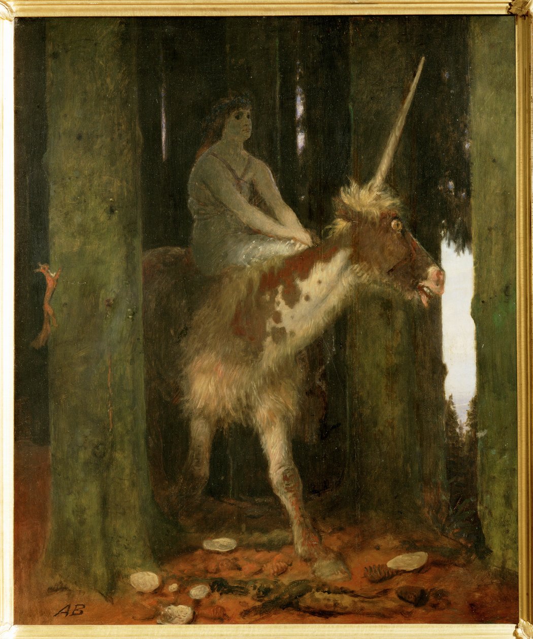 Waldesstille - Az erdő csendje. ... (festmény fára) alkotó: Arnold Böcklin