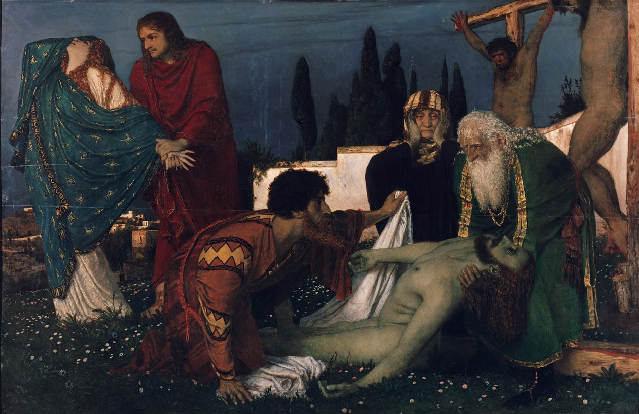 Siratás a kereszt alatt alkotó: Arnold Böcklin