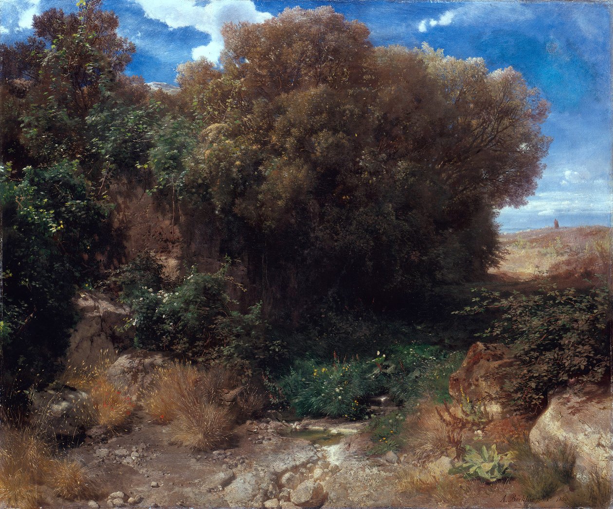 Campagna-tájkép alkotó: Arnold Böcklin
